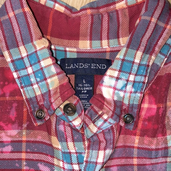 Custom bleached scripture backed plaid shirt - Picture 3 of 4